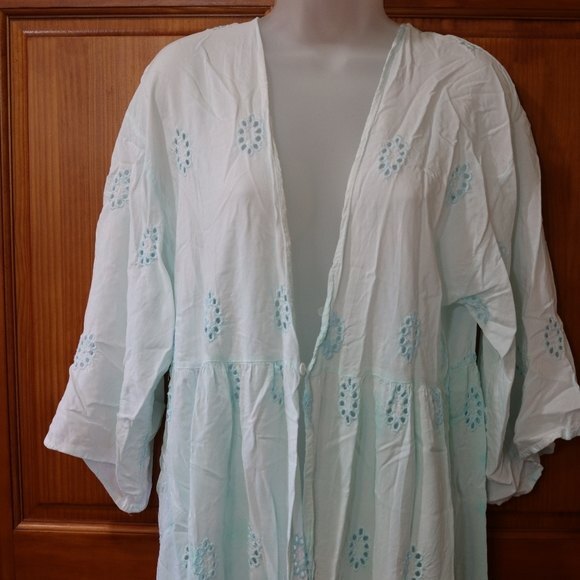 Ombre Eyelet Cover Up Mermaid Fairy Cottagecore L XL - Picture 9 of 13